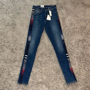 NWT Levi's 721 x Anthropologie Japan High-Rise Embroidered Skinny Jeans